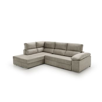 Sofa Cama Chaise Longue Fiorella Alta Gama Izquierda Gris