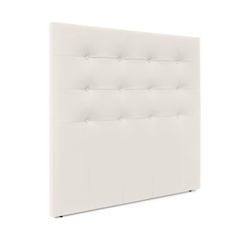 Cabecero De Polipiel Capitoné Hasta El Suelo 145x120cm Camas 135/140 - Blanco Hueso