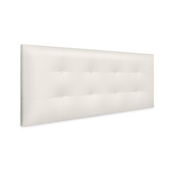 Cabecero De Polipiel Capitoné 135x60cm Camas 120/135 - Blanco Hueso