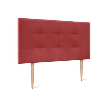 Cabecero De Tela Aqualine Capitoné 95x115cm Con Patas Camas 90 - Rojo