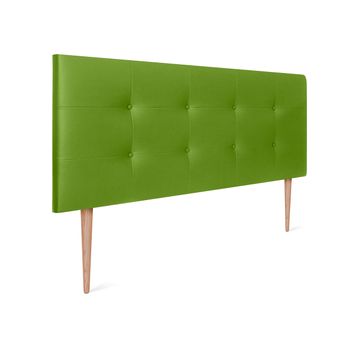 Cabecero De Polipiel Capitoné 135x115cm Con Patas Camas 120/135 - Verde