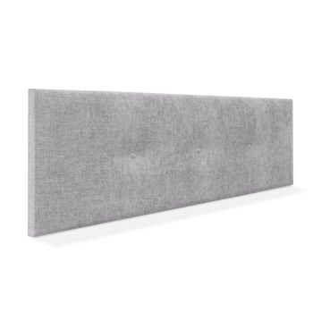 Cabecero De Lana Natural Con Botones 150x50cm Camas 150 - Gris Claro