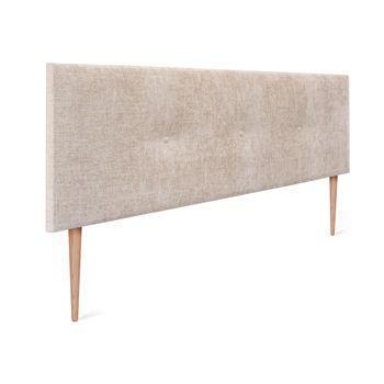 Cabecero De Lana Natural Con Botones 145x105cm Con Patas Camas 135/140 - Beige