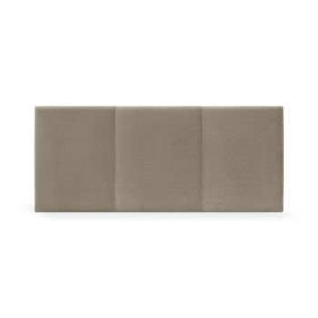 Cabecero De Terciopelo Liso Con Tres Paneles 90x50cm Camas 80/90 - Beige