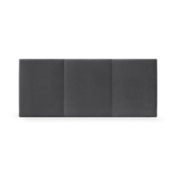 Cabecero De Terciopelo Liso Con Tres Paneles 105x50cm Camas 105 - Gris Oscuro