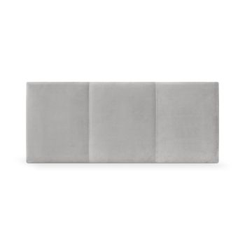 Cabecero De Terciopelo Liso Con Tres Paneles 105x50cm Camas 105 - Gris Claro