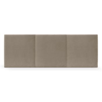 Cabecero De Terciopelo Liso Con Tres Paneles 135x50cm Camas 120/135 - Beige