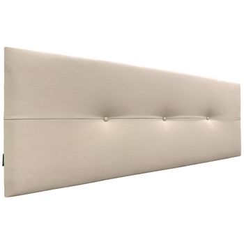 DHOME Cabecero de Polipiel Capitoné 135x115cm con Patas Camas 120/135 -  Blanco Hueso