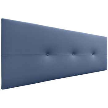 Cabecero De Polipiel Con Botones 135x50cm Camas 120/135 - Azul