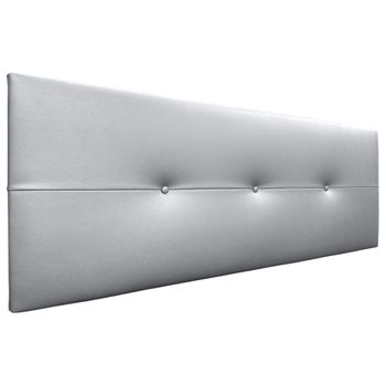 Cabecero De Polipiel Con Botones 135x50cm Camas 120/135 - Plata