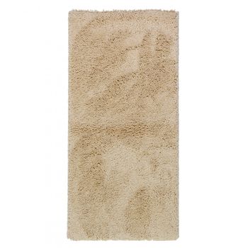 Alfombra De Pelo Alto 100% Pura Lana  90x160cm Pradera Beige