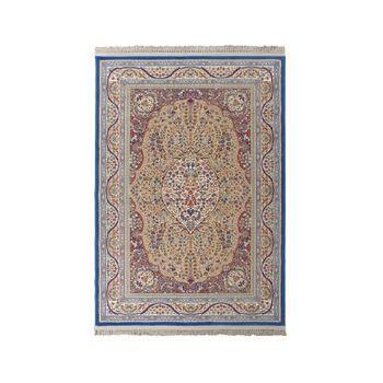 Alfombra Clásica De Pura Lana Virgen 70x135cm Persia 820 Azul Claro