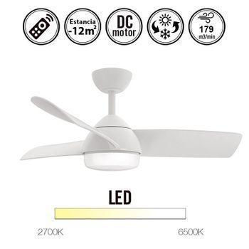 Ventilador De Techo Silencioso, Motor Dc Eficiente, Mando A Distancia,  Temporizador, Memoria De Color, Patras 24w Color Blanco con Ofertas en  Carrefour