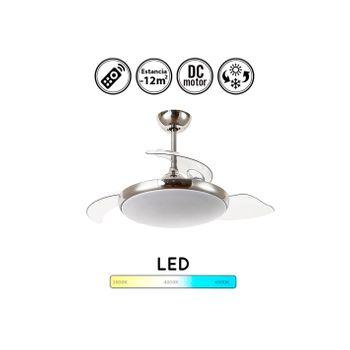 Ventildor De Techo Con Luz Y Aspas Plegables Wonderlamp Oroel - Níquel  Ø106cm con Ofertas en Carrefour