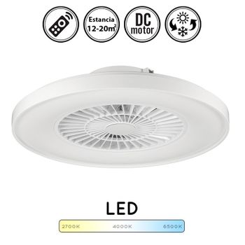 Ventilador De Techo 20w Minilevante Con Luz, Motor Ac, Mando A Distancia,  Silencioso, Color Cuero+cerezo/nogal con Ofertas en Carrefour