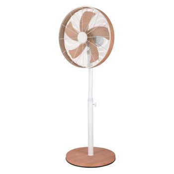 Ventilador De Pie De Estilo Nórdico | Ventilador De Pie Alcañiz Blanco Y Haya | Ventilador De Pie Silencioso 50w