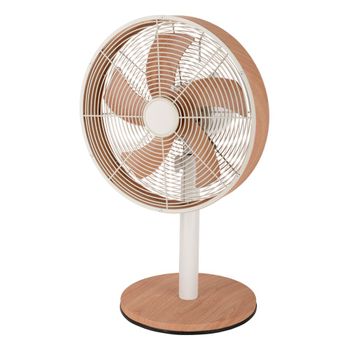 Ventilador De Sobremesa Estilo Nórdico | Ventilador Sobremesa Alcañiz Blanco Y Haya | Ventilador Sobremesa Silencioso 45w