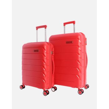 Set De Maletas De Viaje Cabina Y Mediana De Polipropileno Don Algodon 64x44x24 Cm - Rojo