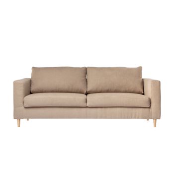 Sofá Tres Plazas Tejido Klast Home  200 X 83 Cm - Beige