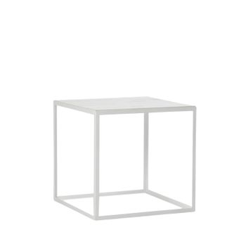 Mesa Auxiliar Madera Reciclada Klast Home Industrial 52 X 50 Cm - Blanco