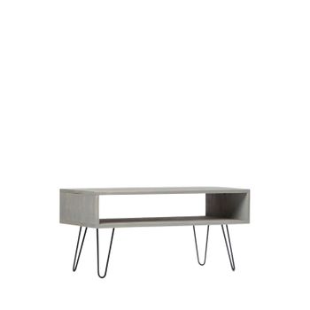 Mesa De Centro Fija Madera Reciclada Klast Home Industrial 100 X 45 Cm - Gris