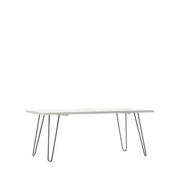 Mesa De Centro Fija Madera Reciclada Klast Home Industrial 110 X 45 Cm - Blanco