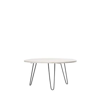 Mesa De Centro Fija Madera Reciclada Y Metal Klast Home Industrial 80 X 45 Cm - Blanco