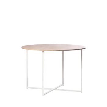 Mesa Redonda Madera Y Metal Klast Home Moderno 110 X 76 Cm - Natural