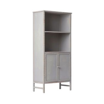 Vitrina Con Estante Madera Reciclada Klast Home Natural 80 X 169 Cm - Gris