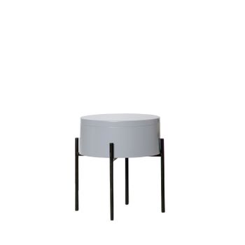 Mesita Con Patas Madera Y Metal Klast Home Industrial 44 X 46 Cm - Gris