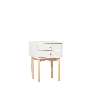 Mesita De Noche Madera Klast Home Nórdico 40 X 56 Cm - Blanco