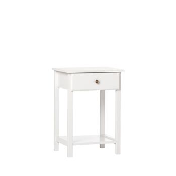 Mesita De Noche 1 Cajón Mdf Lacado Klast Home Nórdico 46 X 60 Cm - Branco