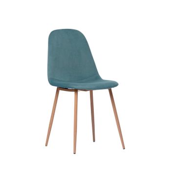 Silla Tapizada Terciopelo Klast Home Nórdico 45 X 86 Cm - Azul Teal