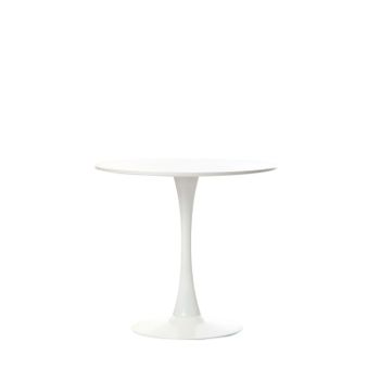 Mesa Redonda Madera Y Metal Klast Home Vintage 80 X 73 Cm - Blanco