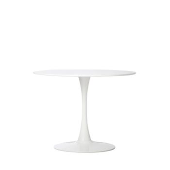 Mesa Redonda Madera Y Metal Klast Home Vintage 100 X 73 Cm - Blanco