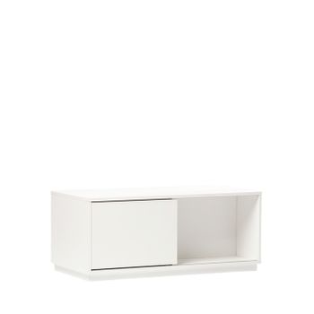 Mesa De Centro Con Puerta Madera Klast Home Nórdico 96 X 41 Cm - Blanco