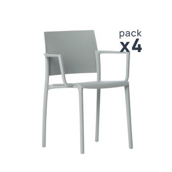 Silla Polipropileno Plástico Klast Home Moderno 56 X 80 Cm - Gris