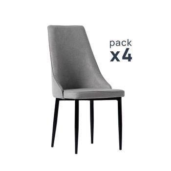 Silla De Comedor Poliéster Klast Home Contemporáneo 45 X 95 Cm - Gris