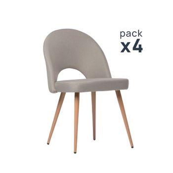 Silla De Comedor Poliéster Klast Home Nórdico 49 X 85 Cm - Topo