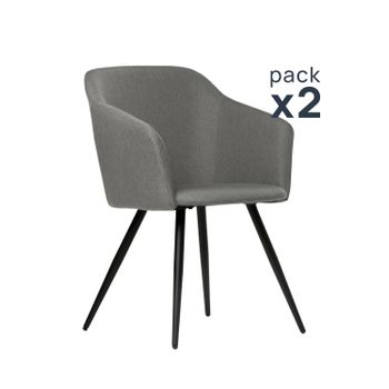 Silla De Comedor Poliéster Klast Home Moderno 58 X 83 Cm - Gris Topo Oscuro