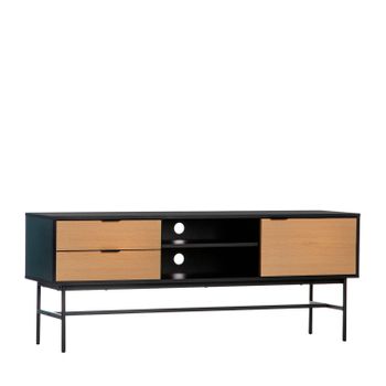 Mueble Tv Madera Y Metal Klast Home Industrial 150 X 60 Cm - Negro