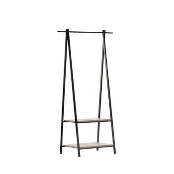 Perchero Con Baldas Madera Y Metal Klast Home Industrial 75 X 150 Cm - Negro