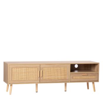 Mueble Tv Pb, Melamina, Ratán Natural Klast Home Natural 160 X 50 Cm - Natural