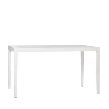 Mesa Rectangular Lacado Klast Home Contemporáneo 140 X 78 Cm - Blanco