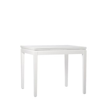 Mesa Cuadrada Extensible Lacado Klast Home Contemporáneo 90 X 78,5 Cm - Blanco