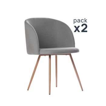 Silla Tapizada Tela Klast Home Nórdico 54 X 82 Cm - Gris