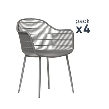 Silla De Exterior Polipropileno Klast Home Nórdico 62 X 85 Cm - Gris