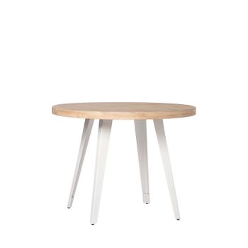 Mesa Extensible Madera De Roble Klast Home Nórdico 100 X 76 Cm - Blanco