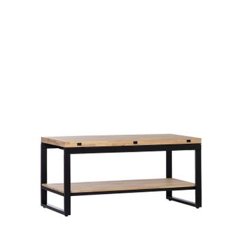 Mesa De Centro Elevable Y Extensible Madera De Roble Klast Home Industrial 100 X 48 Cm - Natural