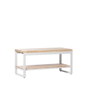 Mesa De Centro Elevable Y Extensible Madera De Roble Klast Home Nórdico 100 X 48 Cm - Blanco